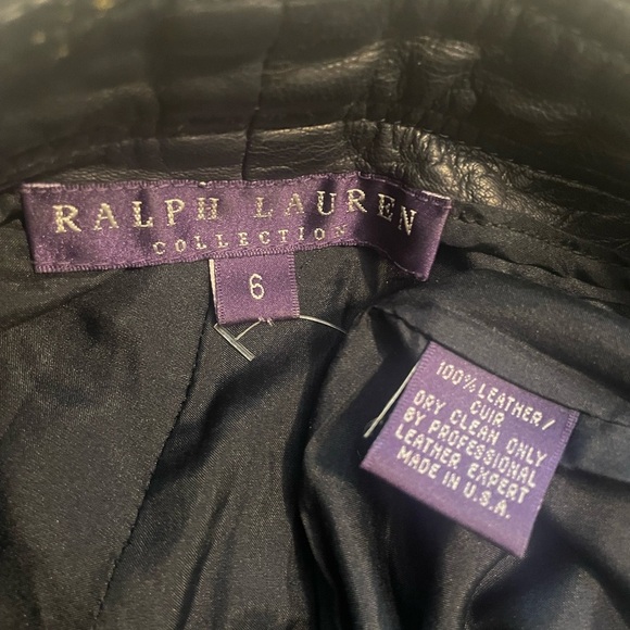 Ralph Lauren Purple Label Vintage Leather Flare Pants Lace Up Tie Front Runway 6 - Picture 2 of 14